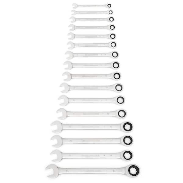 Metric 72-Tooth Combination Ratcheting Wrench Tool Set (16-Piece)